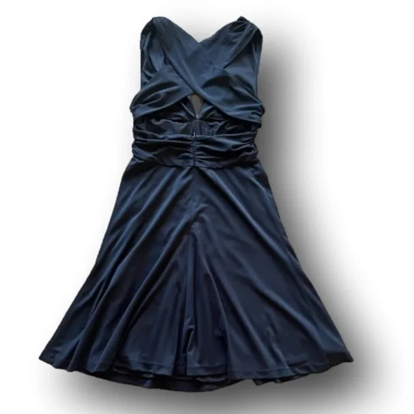 White House Black Market cross back halter cocktail dress - Picture 2 of 8